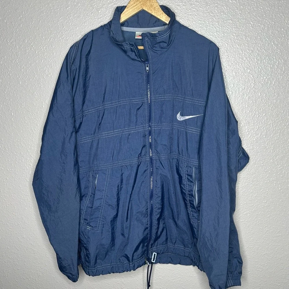 Nike Blue Windbreaker Zip‎ Up Lightweight Jacket
